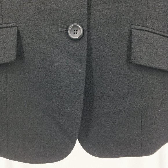 VTG Kasper 100% Wool Removeable Faux Fur Collar Blazer/Light Jacket 12 Black/Tan - Picture 12 of 16